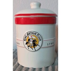 King Arthur Flour Baking Company Chantal Crock Canister Cookie Jar Lid 1 Qt READ